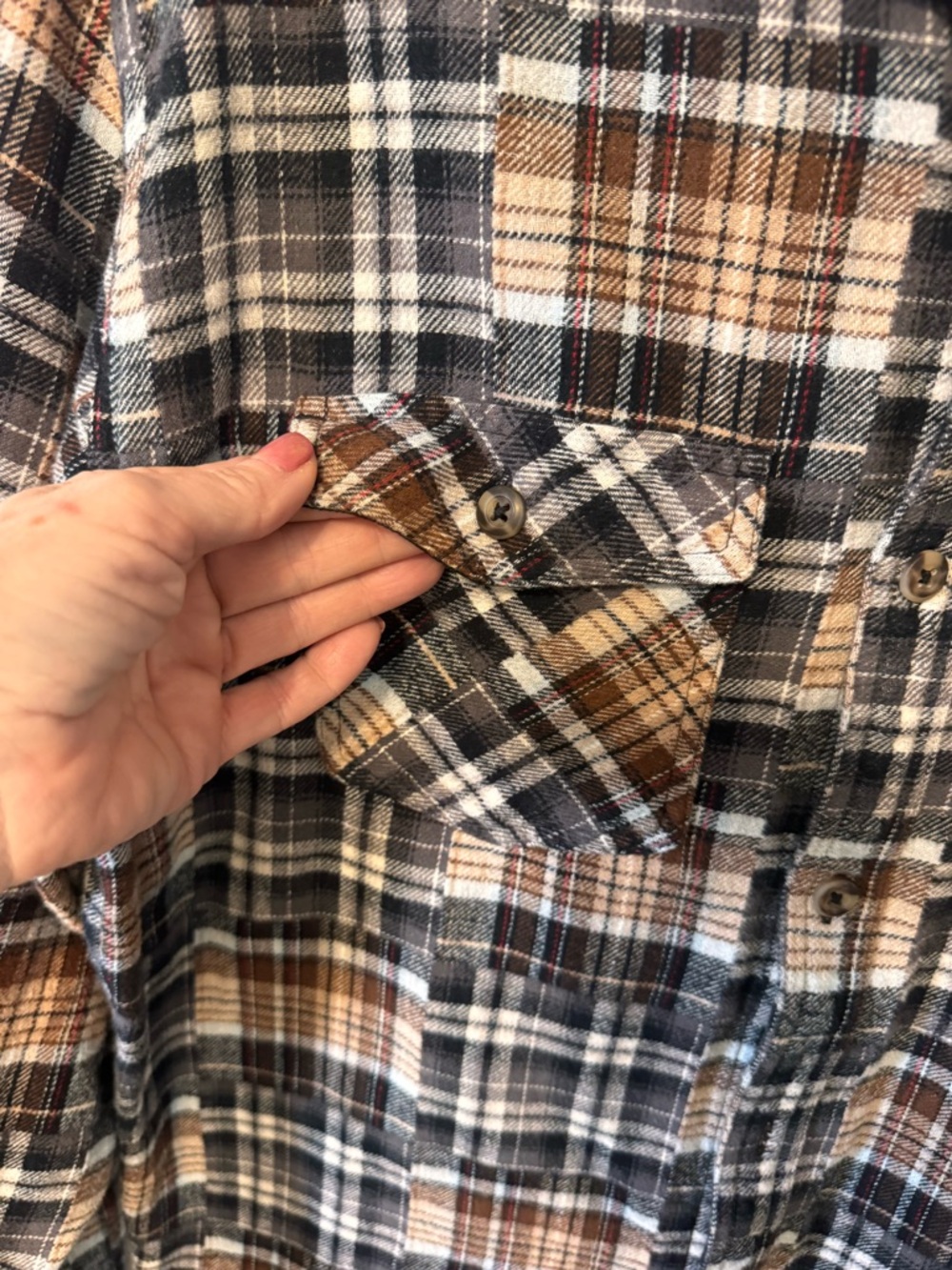 Goodfellow & Co Plaid Button-Up Shirt Jacket in Brown and Black Size Medium - Picture 4 of 9